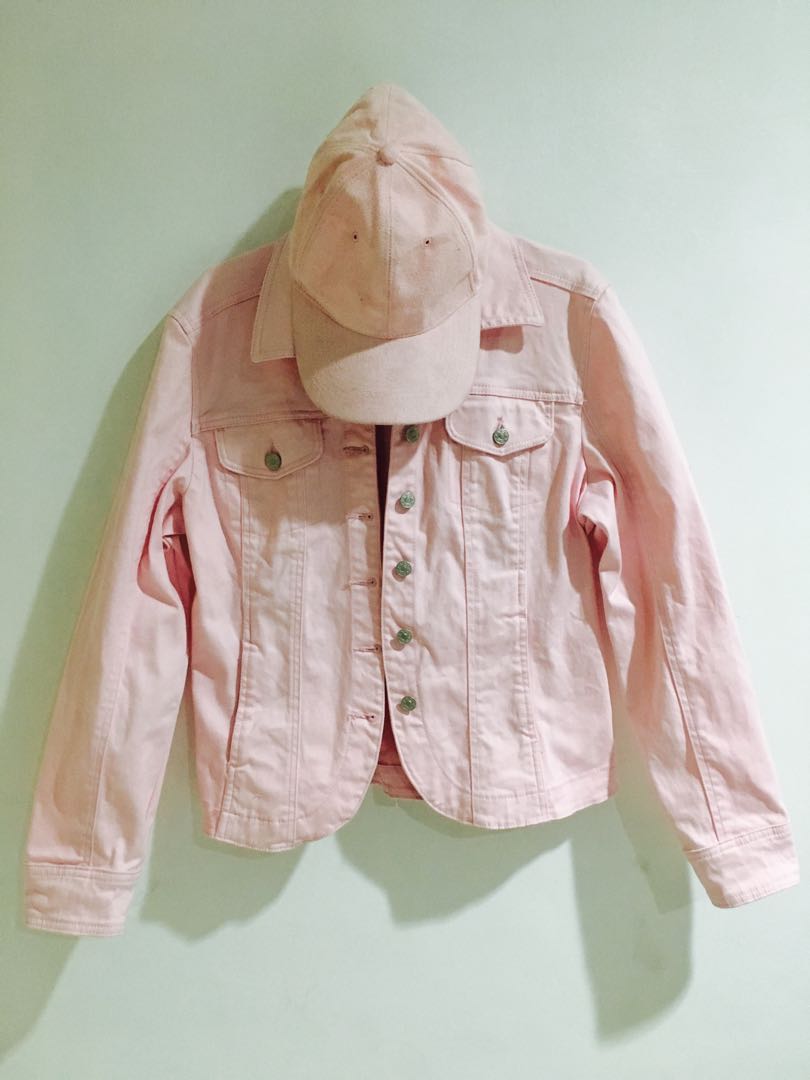 peach denim jacket womens