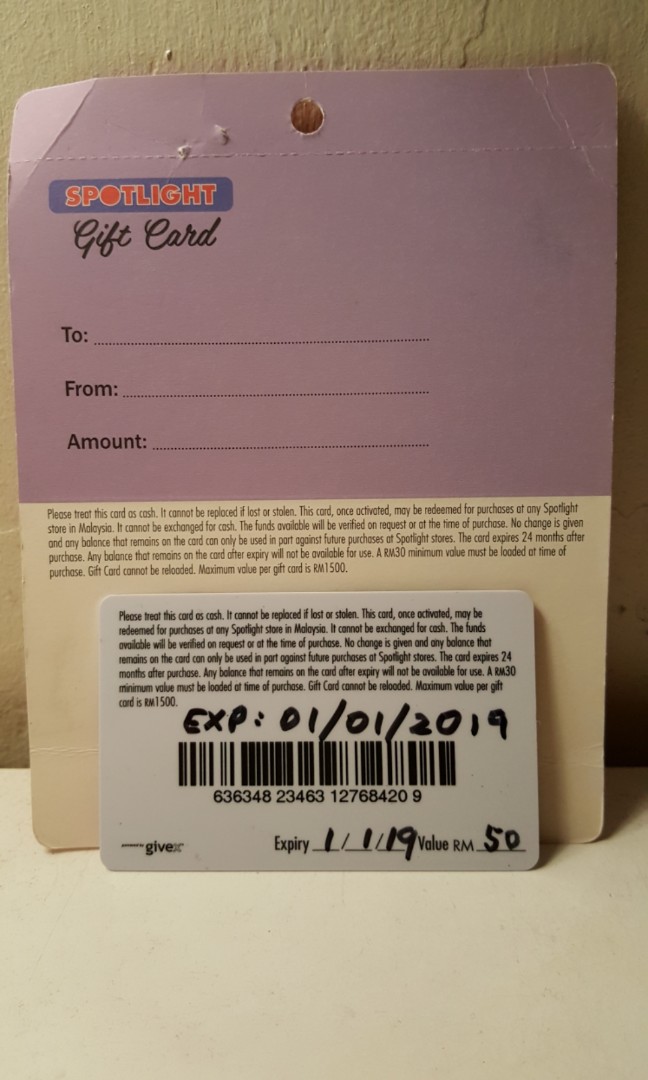 Spotlight online gift card