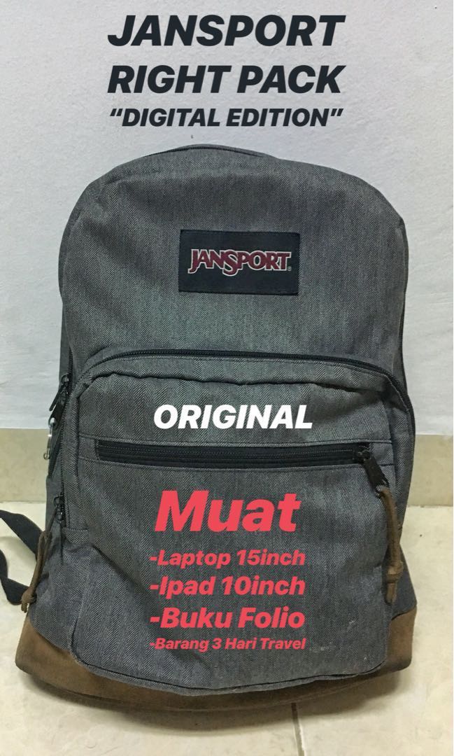 Tas Ransel Jansport Right Pack Digital Edition Fesyen Pria Tas