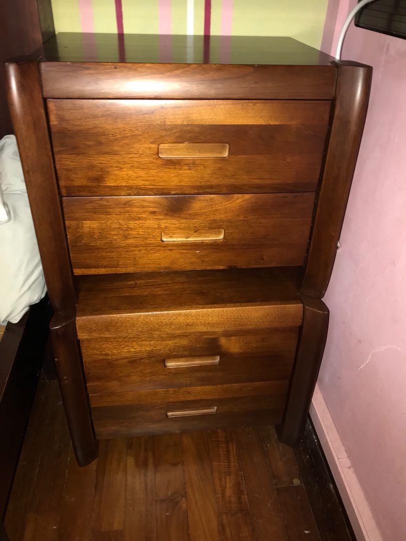 Walnut Bedside Table with 2 drawers.Dimension 55cm Width x 38cm Depth x