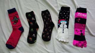 Holiday-themed Crew Socks Bundle (5 pairs)