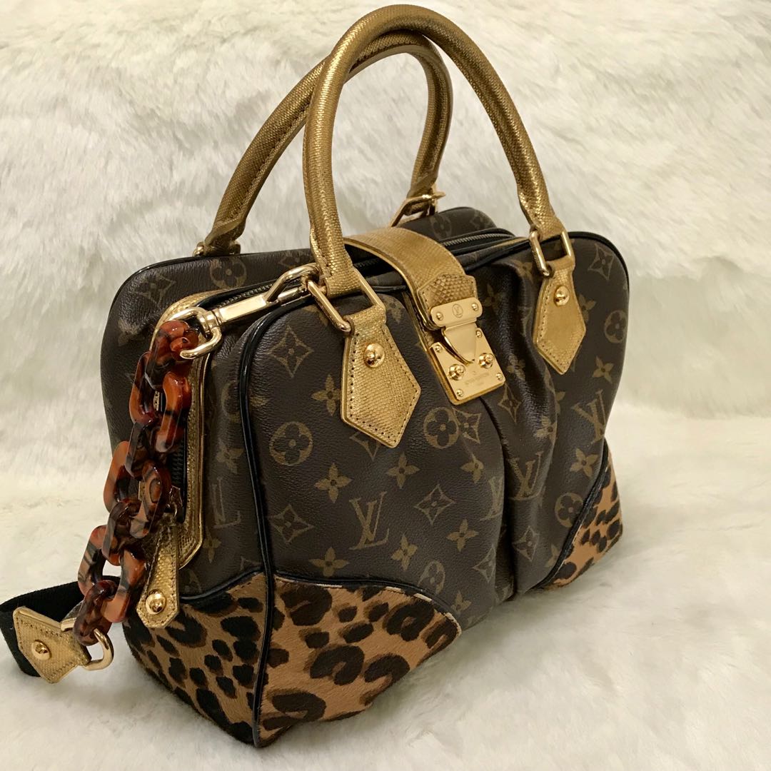 LOUIS VUITTON Monogram Leopard Adele Hand Bag M95284 LV Auth 21019