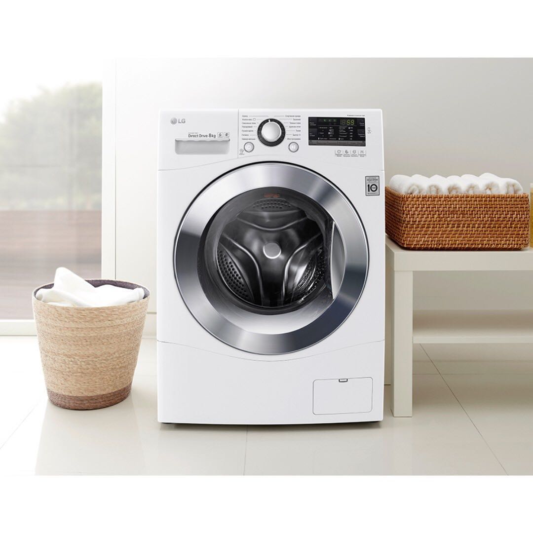 Almost brand new 10 years warranty LG Washer F1409NPRW 9kg, 6 Motion