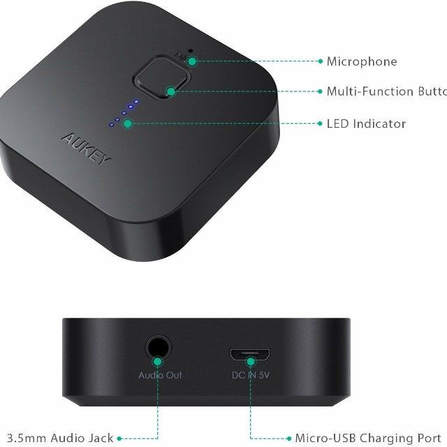 Aukey bluetooth 5 receiver 2025 wireless audio music adapter
