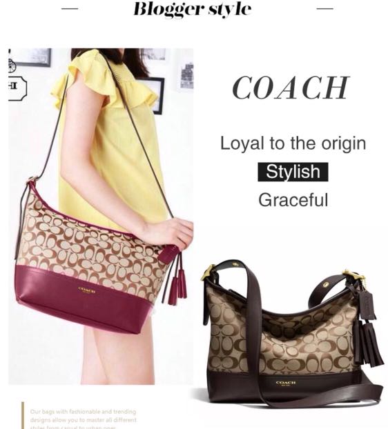 Authentic Coach Bag Clearance Sale 2pc Red Wine Color Women S Fashion Bags Wallets Sling Bags On Carousell