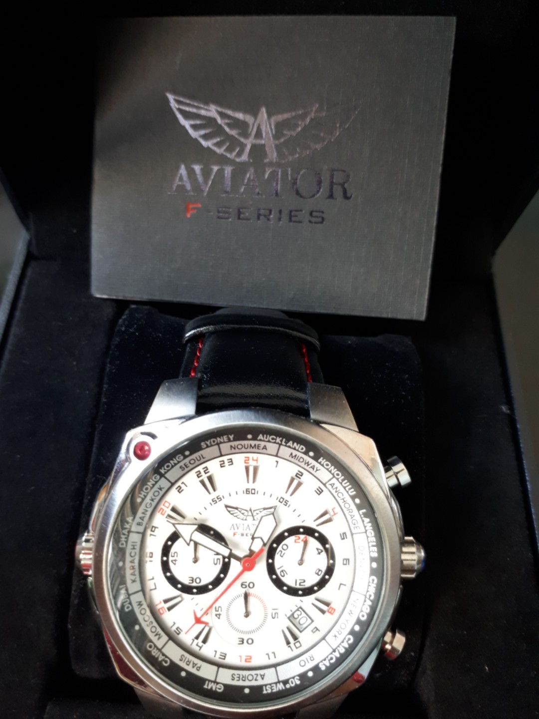 Aviator World Time Chronograph F Series Collection AVW7768G68