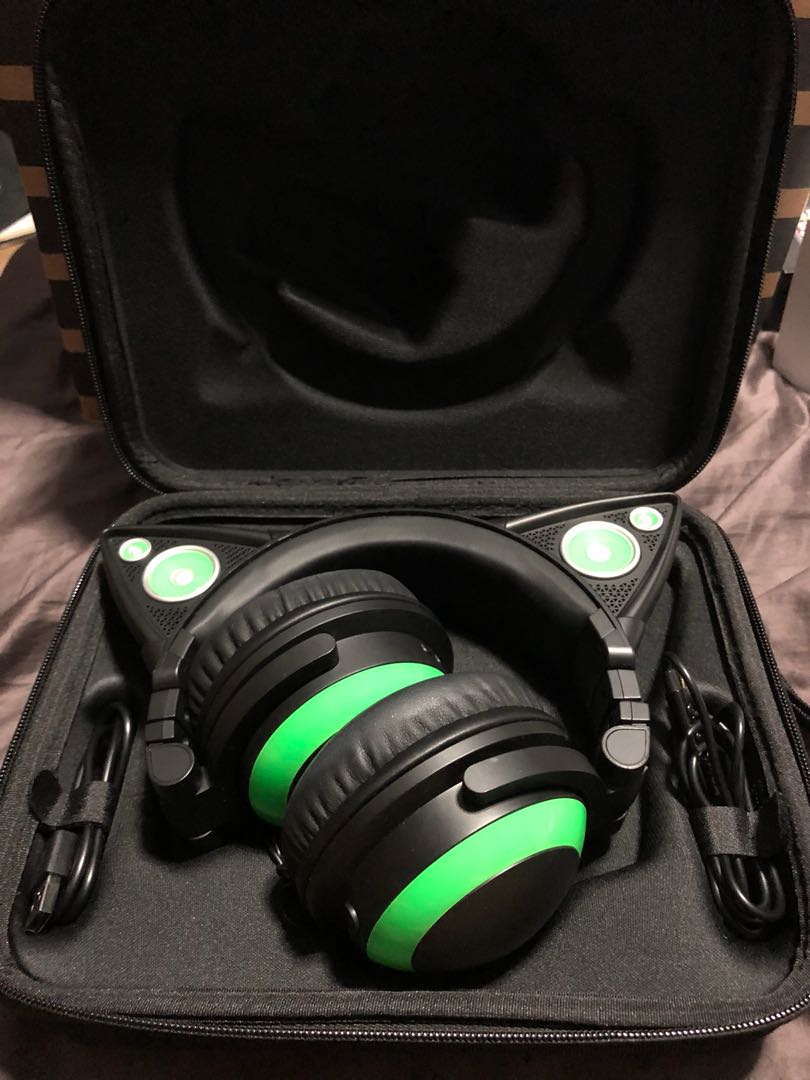 Axent Wear Green Cat Ear Headphones With Speakers Toys Games