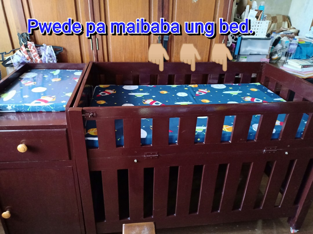Baby crib with cabinet deals