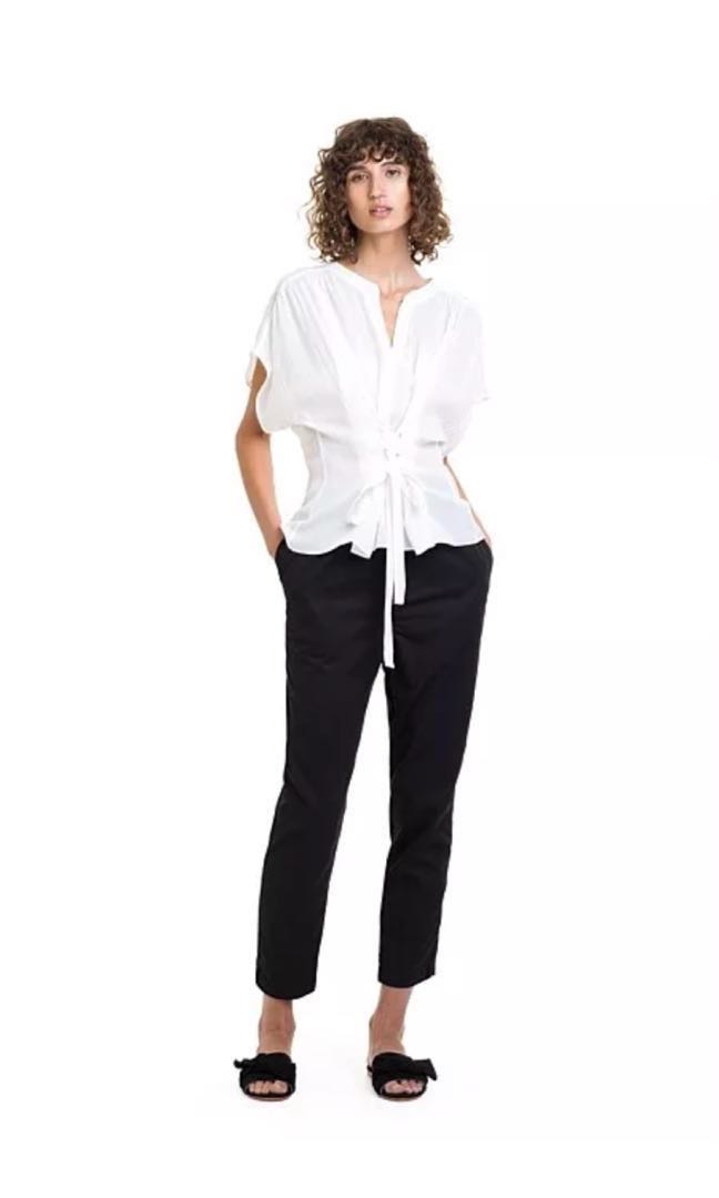 white tie waist shirt