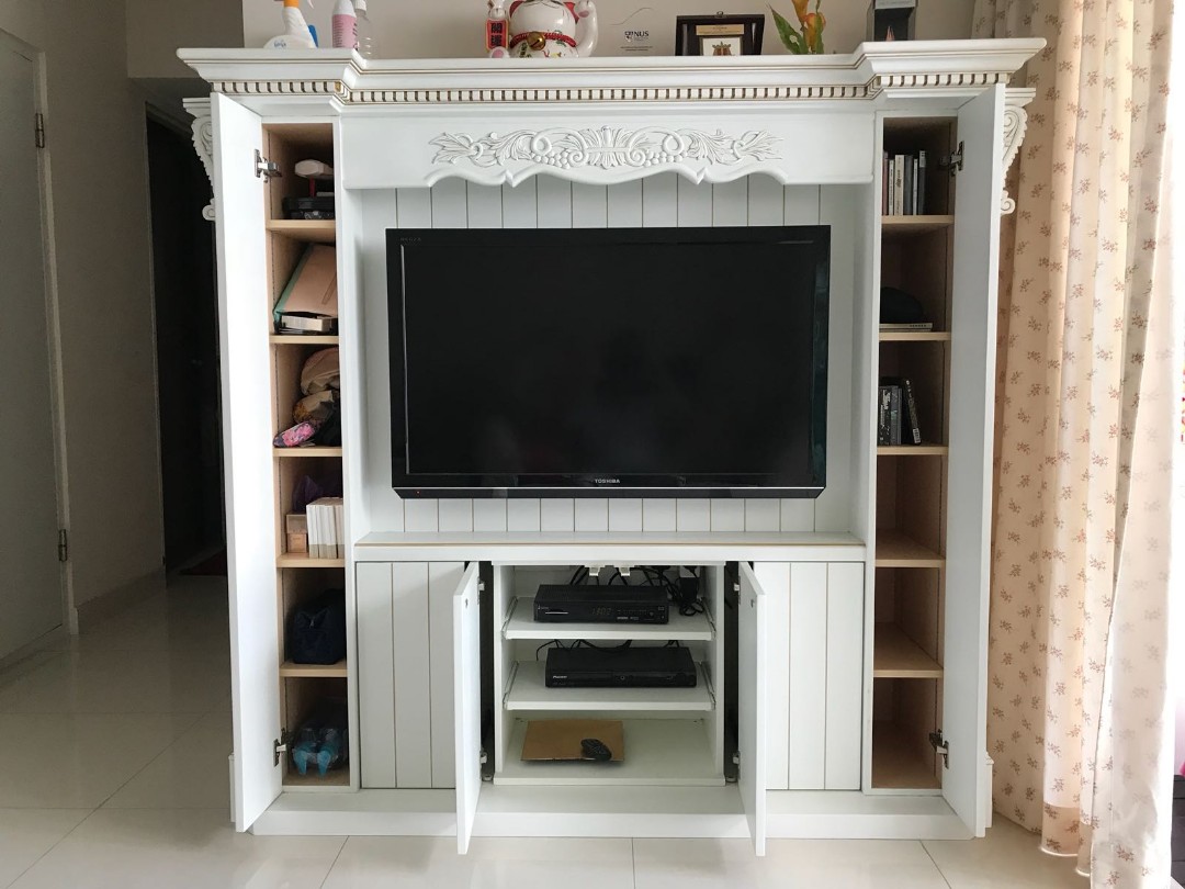 Custommade 'Fireplace' TV Console, Furniture & Home Living, Furniture