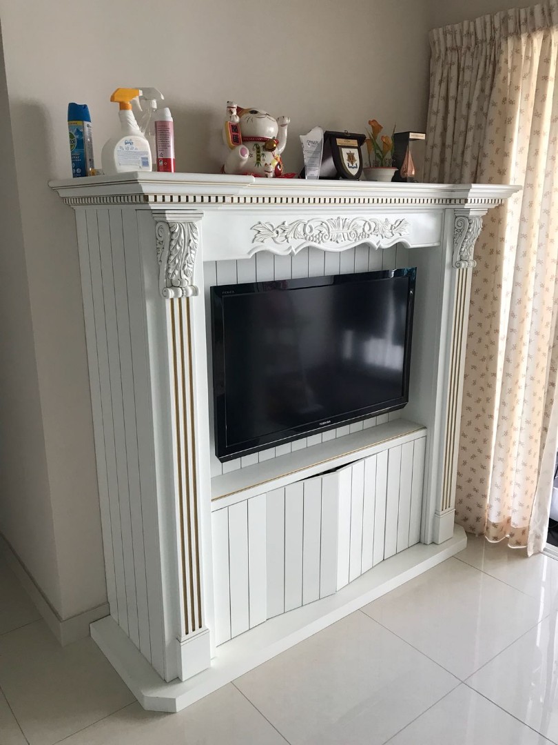 Custommade 'Fireplace' TV Console, Furniture & Home Living, Furniture