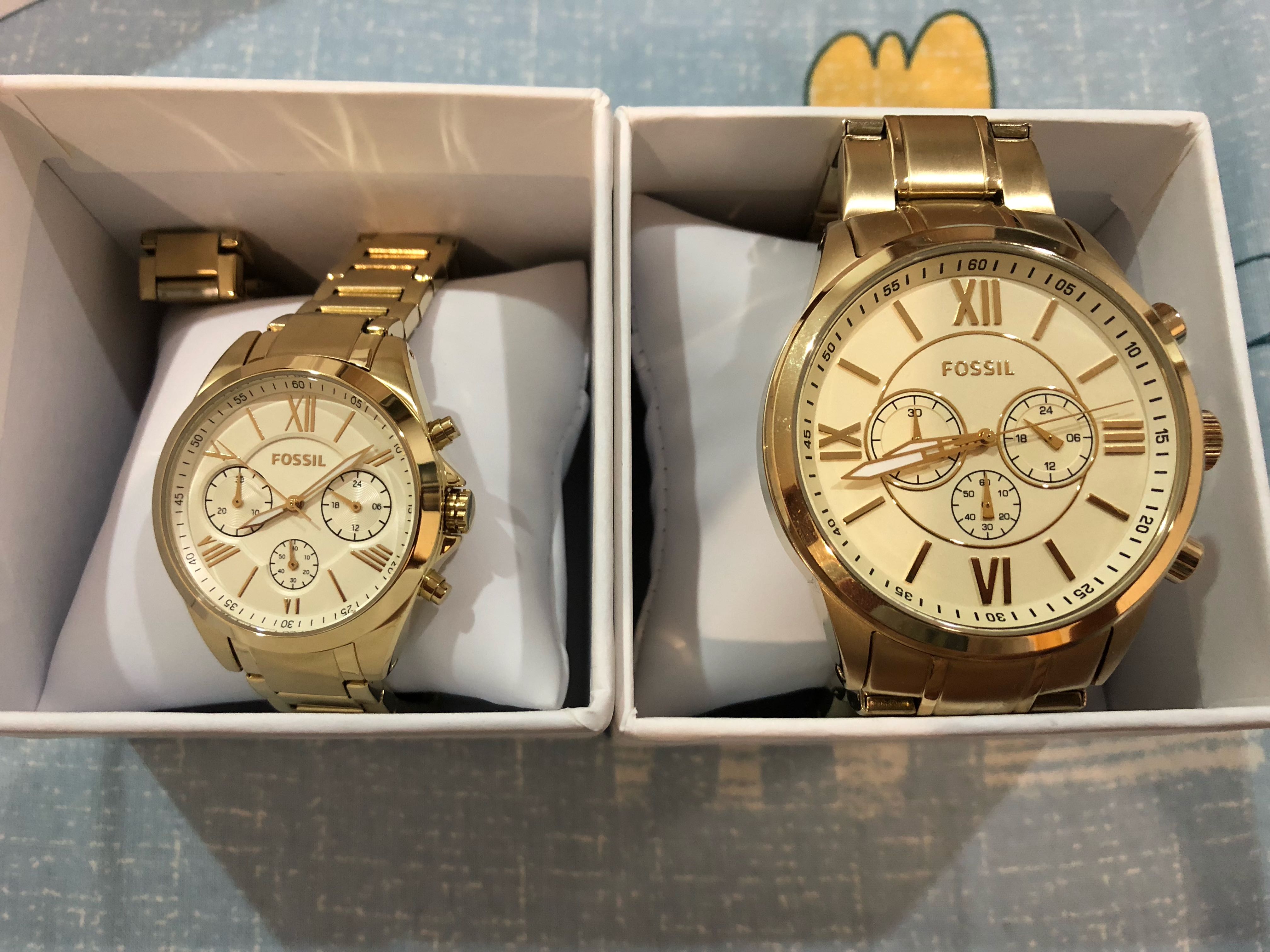 Matching watches for new arrivals couples fossil