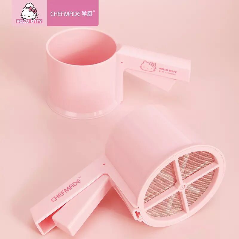 Hello Kitty Flour Sifter In Pink Abs Material High Withstand Heat Material Safe To Use Baking Materials Home Appliances Kitchenware On Carousell