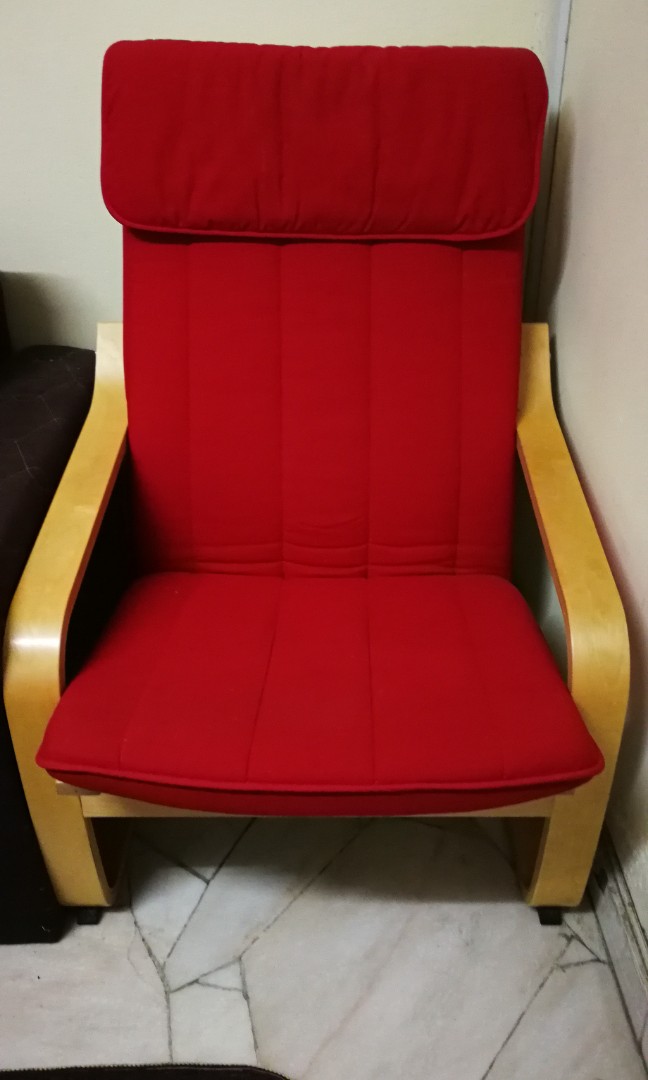 Red poang shop chair