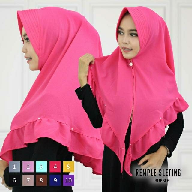 Jilbab Zipper Bahan Buble Olshop Fashion Olshop Wanita On Carousell