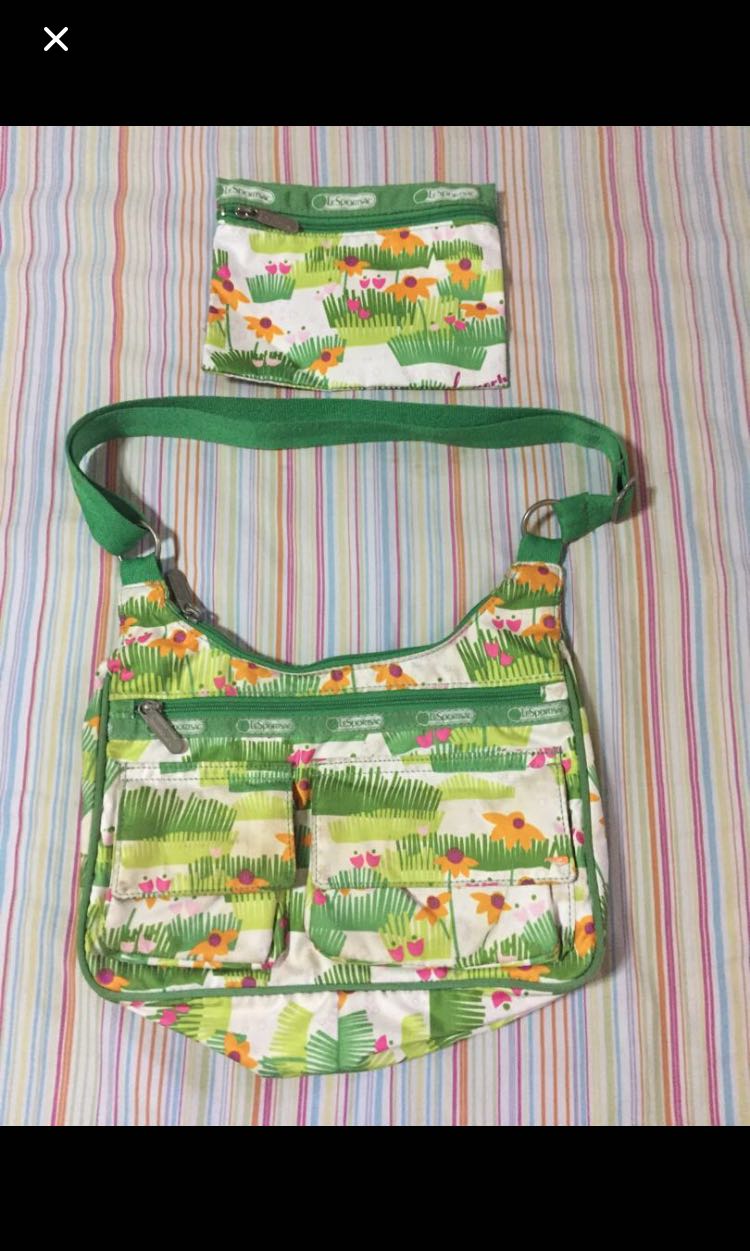 LESPORTSAC sling / Body bag only (Category: Cross-body Bags) located in Muntinlupa City. Submitted by mystyle10 (Listing ID 151629284, Image 1). Description: Preloved bag, just needs cleaning This can be a shoulder bag or a body bag Authentic, includes 1 pouch No haggling pls. Last price posted.