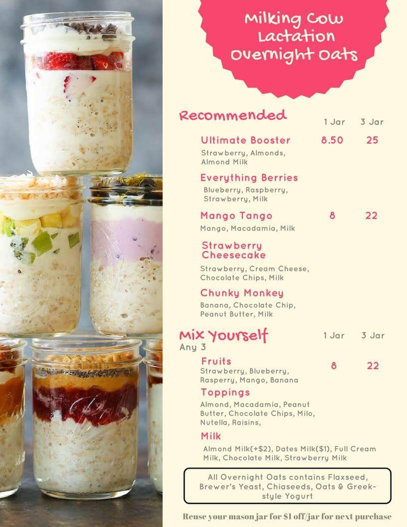 Milk Boosting Lactation Overnight Oats Babies Kids Nursing