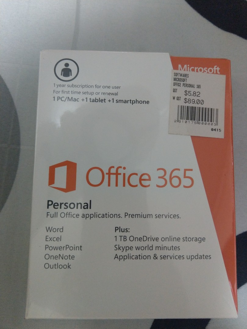 Office 365 1 Year Subscription Personal 1 User Retail Box Bnib Computers Tech Parts Accessories Software On Carousell