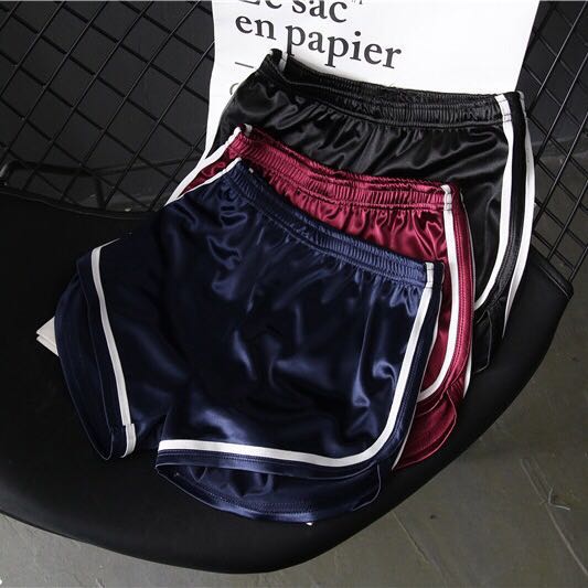 Satin running shorts on sale