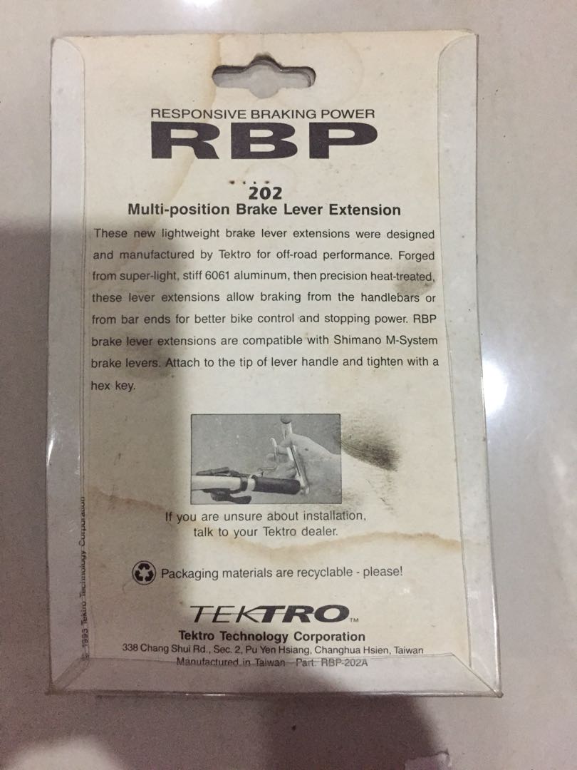 Tektro RBP202 MultiPosition Brake Lever Extension, Sports Equipment