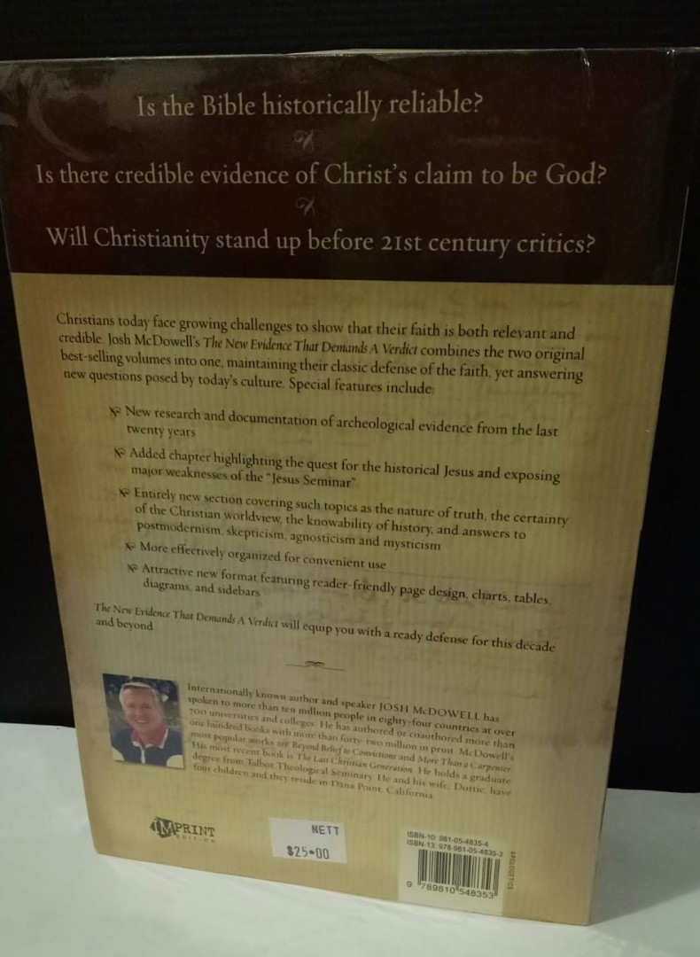The New Evidence That Demands A Verdict By Josh Mcdowell Books