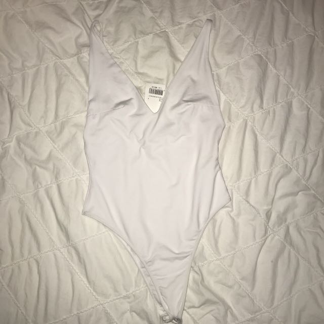 white low cut bodysuit