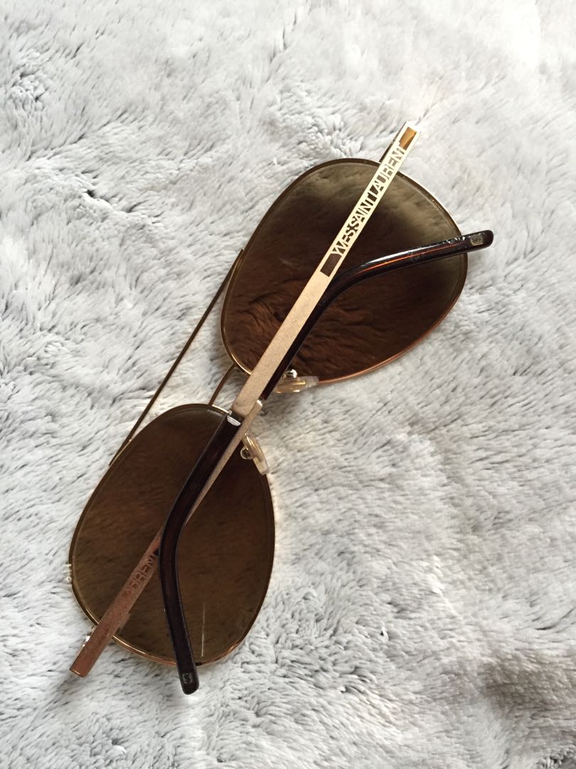 Saint Laurent // Silver Aviator Sunglasses – VSP Consignment