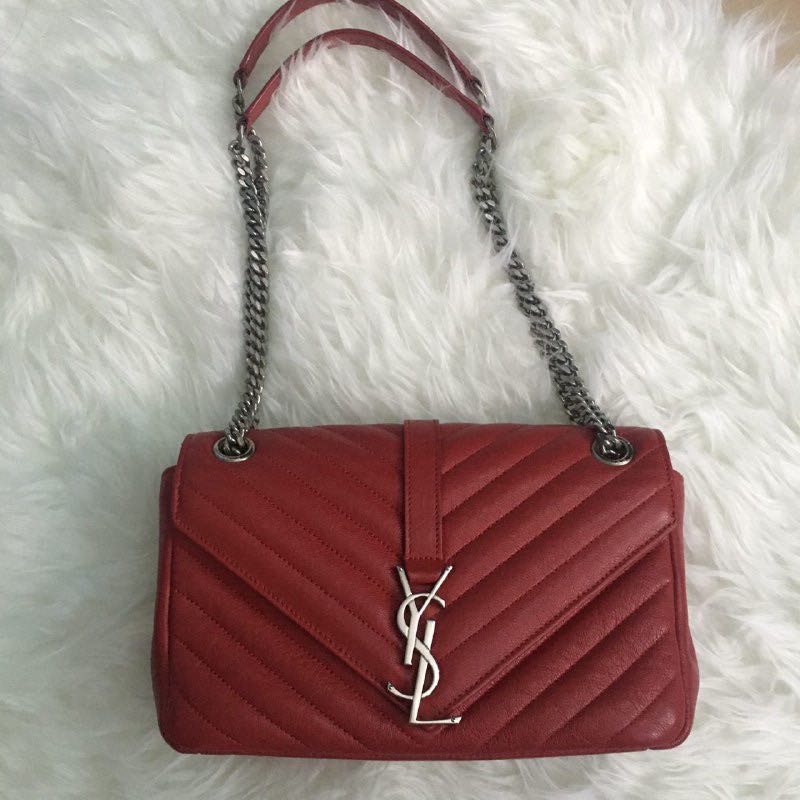 ysl college bag taupe