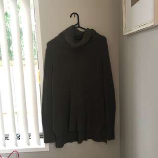 KHAKI TURTLE NECK JUMPER
