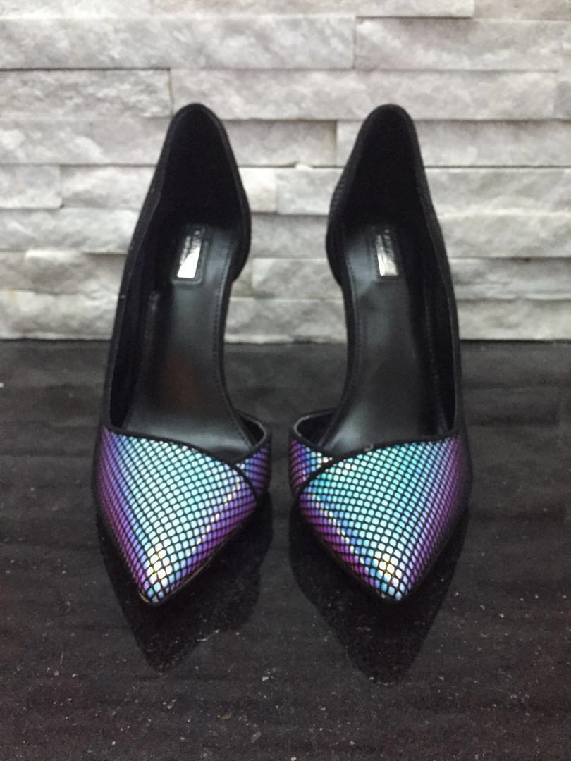 purple holographic shoes