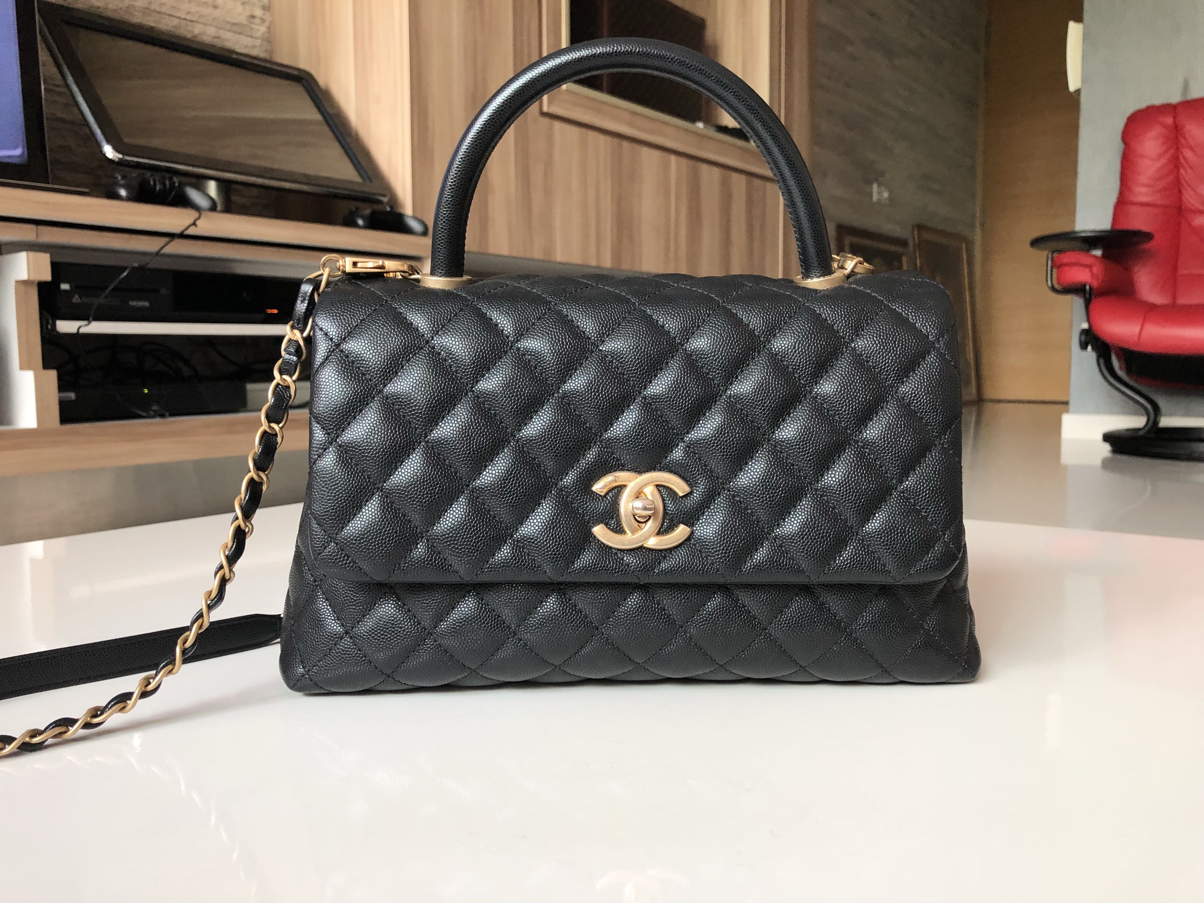 Chanel coco store handle lambskin