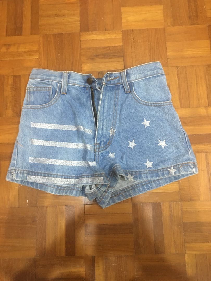 stars and stripes jean shorts