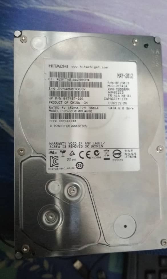 Hitachi 1TB 3.5" HDD, Computers & Tech, Parts & Accessories, Hard Disks ...