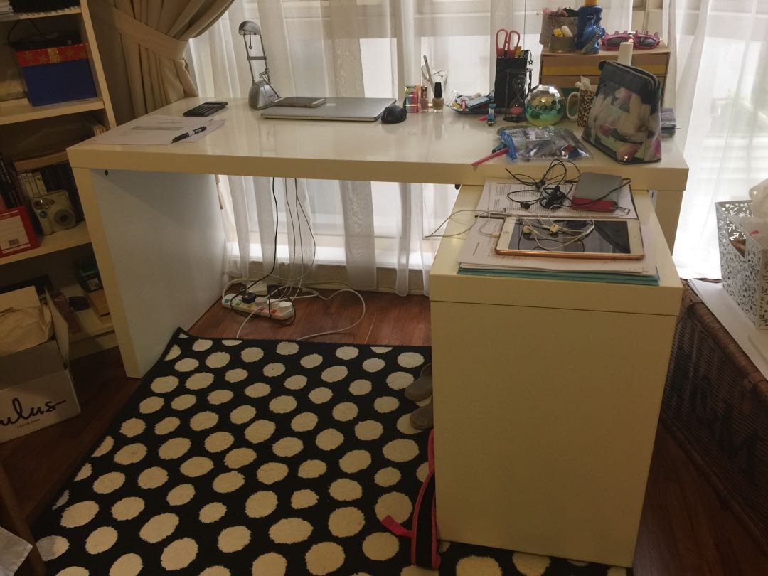 IKEA Malm (pull out panel) Study Table / desk / bookcase, Furniture
