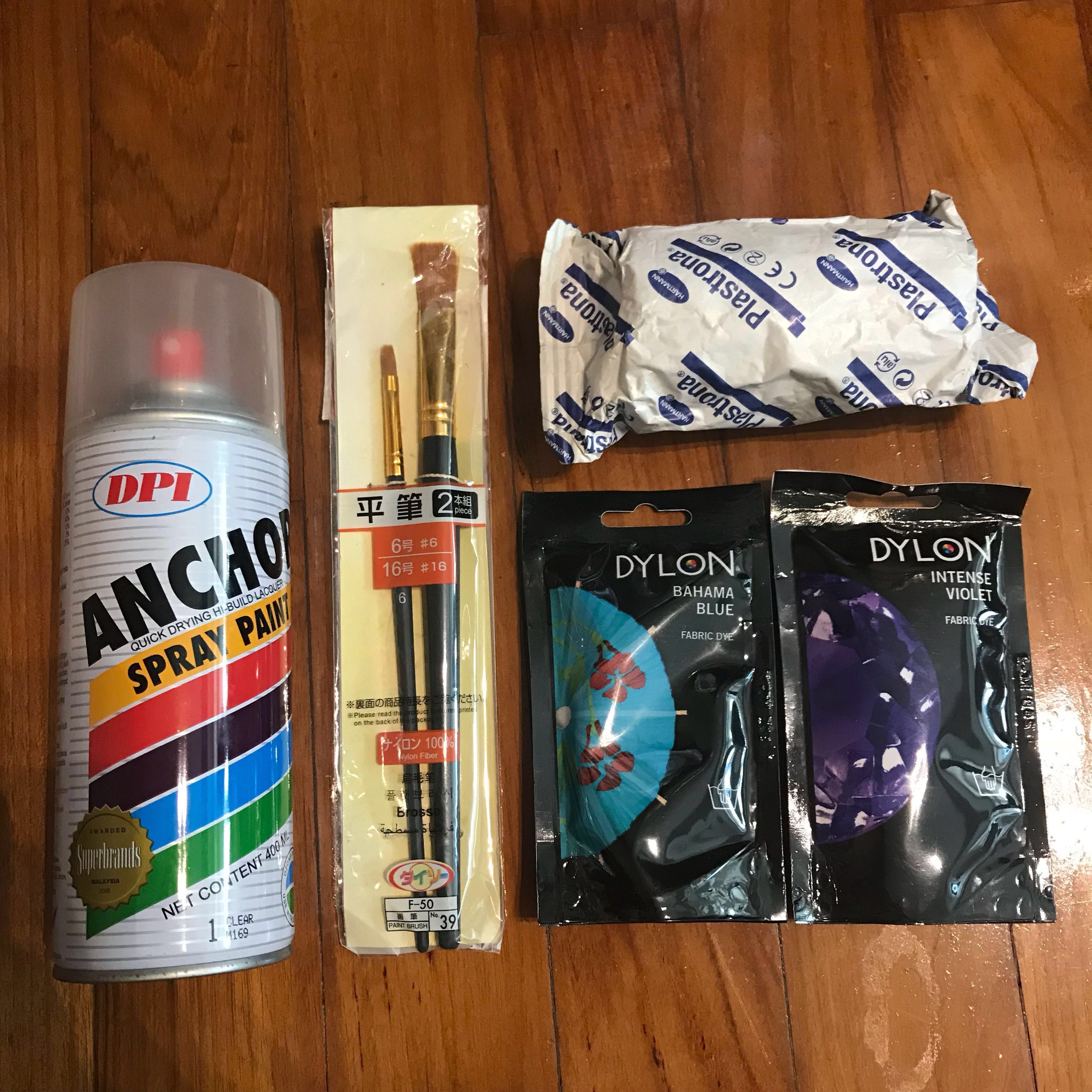 Instock Art Supplies Spray Paint Plastrona Masking Brushes Fabric Dye Design Craft Craft Supplies Tools On Carousell