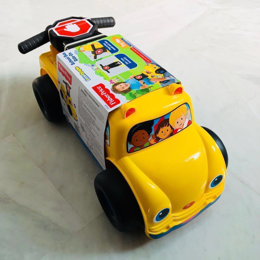 In-Stock) Fisher-Price Little People School Bus Ride-on Vehicle