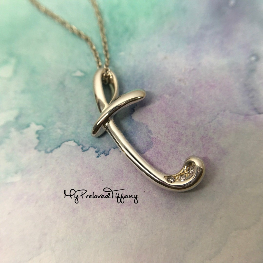 tiffany letter t necklace