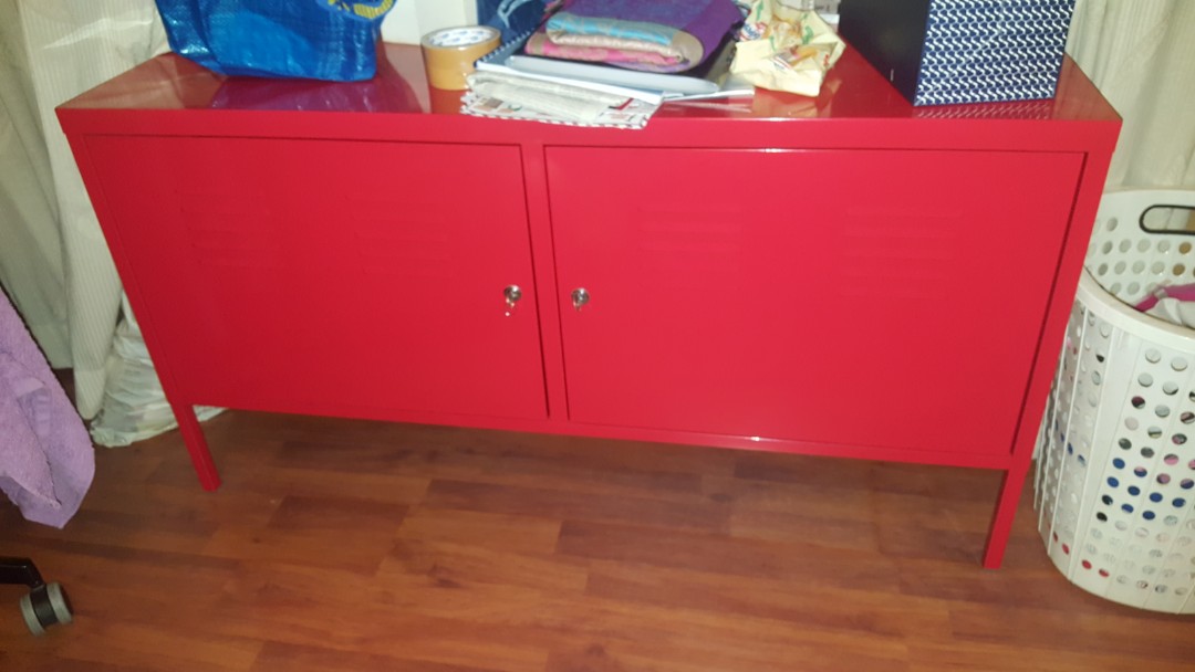 Urgent Decluttering Red Ikea Ps Cabinet Furniture Shelves Drawers On Carousell