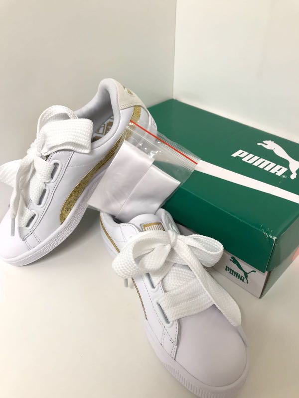 Puma Basket Heart glitter Women s Fashion Footwear Sneakers on