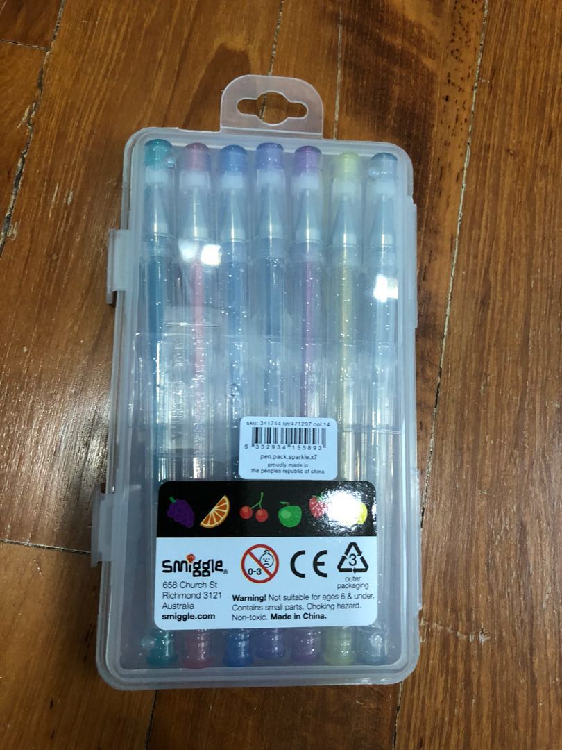 Smiggle sparkle gel pens, Hobbies & Toys, Stationery & Craft