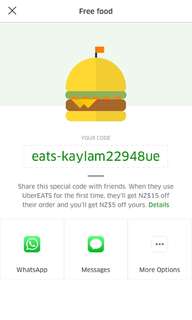 FREE $15 UBER EATS VOUCHER