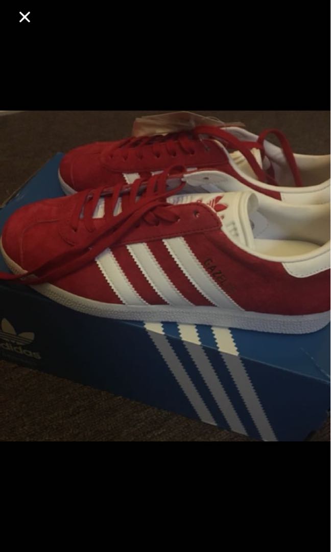 Adidas gazelle red mens size 9 best sale