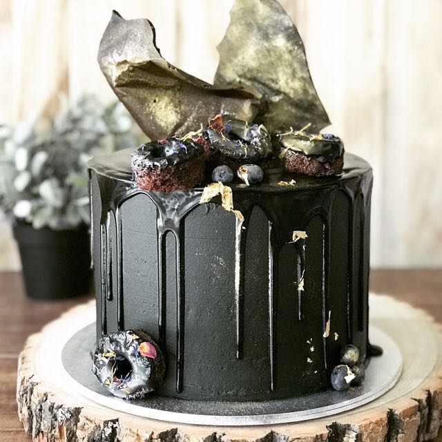 Black Gold Silver Themed Cake Bday Cake 21st Bday Cake