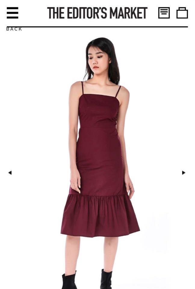 Frill hem slip dress top