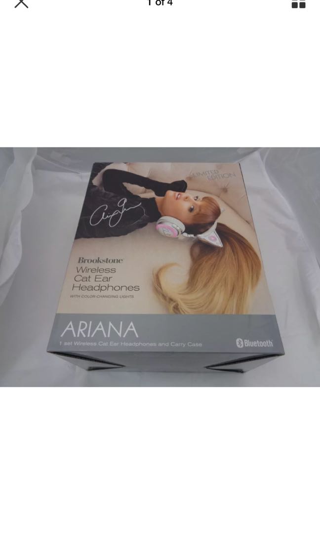 Brookstone limited edition ariana grande wireless cat ear headphones shop