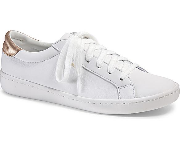 white and gold keds