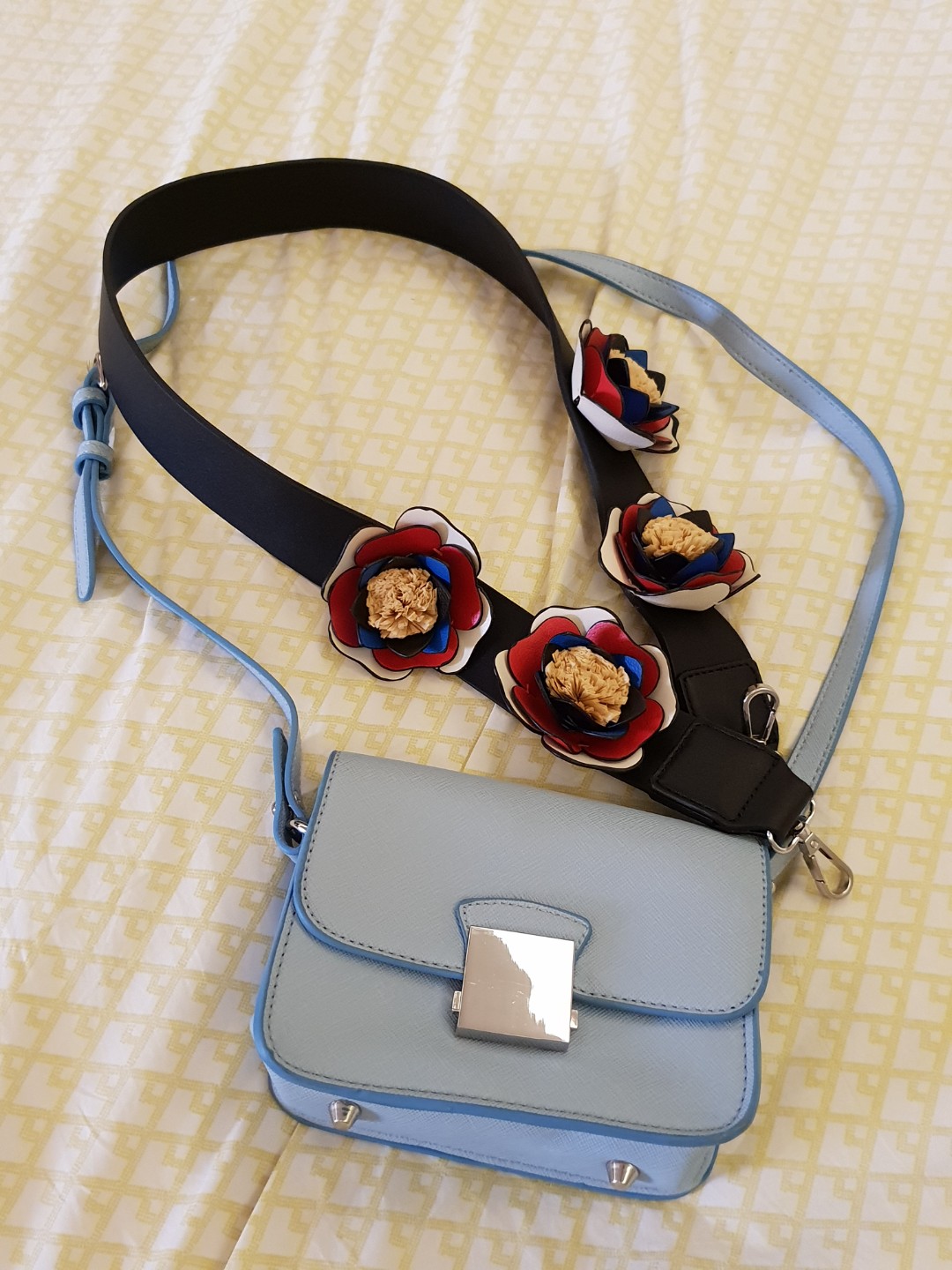 zara crossbody bag with floral strap