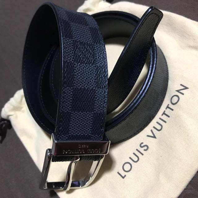 Louis Vuitton Belt Damier Graphite Reversible Taiga mens