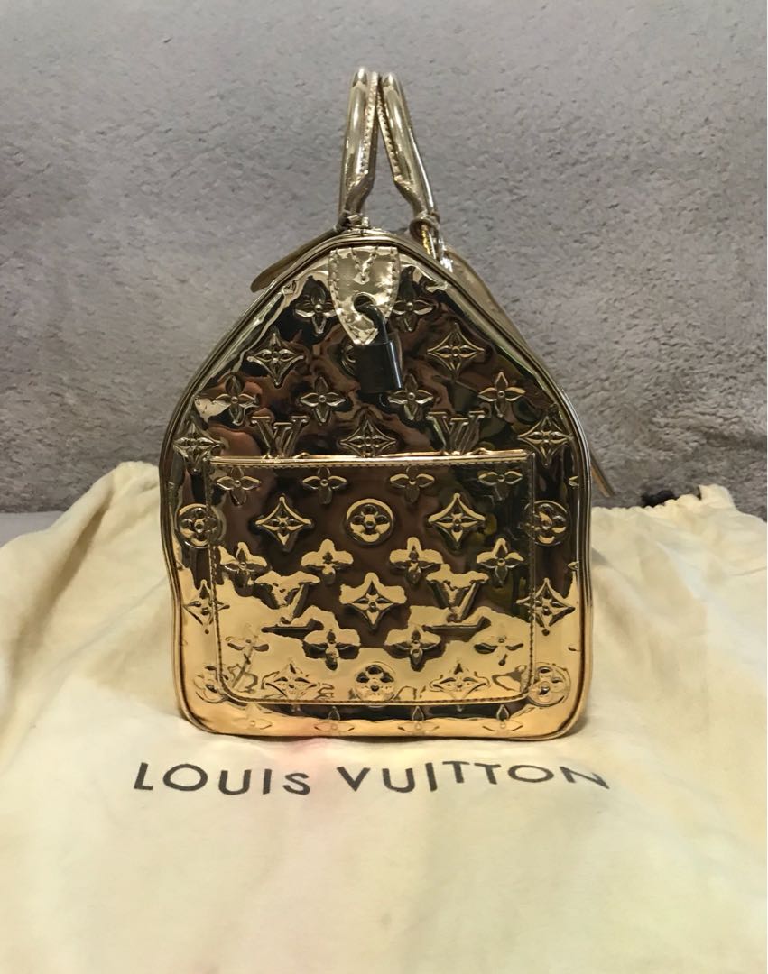 Louis Vuitton Limited Edition Monogram Miroir Metallic Gold Speedy, Lot  #56400