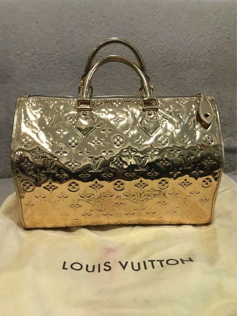 Louis Vuitton Gold Monogram Limited Edition Miroir Speedy 35 Louis Vuitton